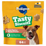 Pedigree Small Tasty Biscuits Dog Treats, Peanut Butter & Bacon Flavor, 64-oz Bag