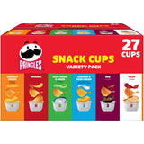 Pringles Snack Cups 6 Flavor Variety Pack Potato Crisps Chips, Lunch Snacks, 27 Count