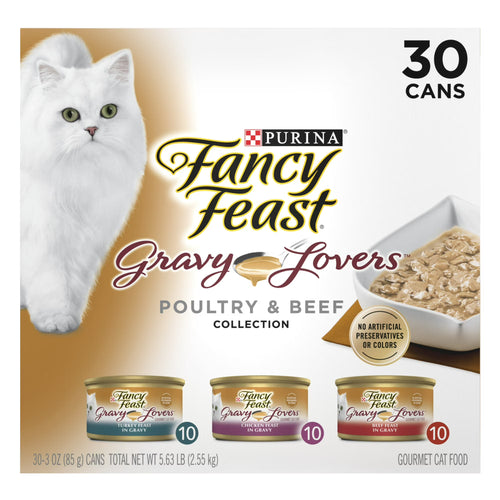 Purina Fancy Feast Gravy Lovers Kitten Food, Wet Cat Food, Poultry & Beef, 3 oz Cans