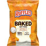 Baked Ruffles 50% Less Fat Cheddar & Sour Cream Potato Chips Bag, 6.25 oz