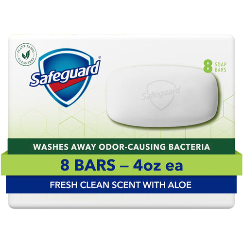 Safeguard Bar Soap Fresh Clean Scent with Aloe, 4oz (8 Count