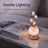 Tulip LED Night Light USB Rechargeable Floral Table Lamp