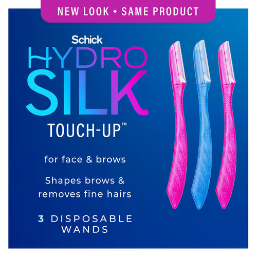 Schick Hydro Silk Touch-up Manual Dermaplaning Razor with Precision Cover, 3 Ct, Women’s Face Razor