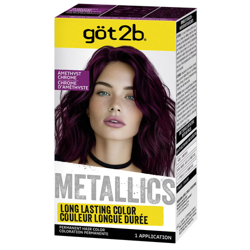 got2b Metallics Permanent Hair Dye, M69 Amethyst Chrome, Hair Color for Women & Men, 1 Kit