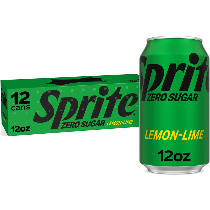 Sprite Zero Sugar Lemon-Lime Caffeine Free Soda Pop Fridge Pack Cans, 12 fl oz, 12 Pack