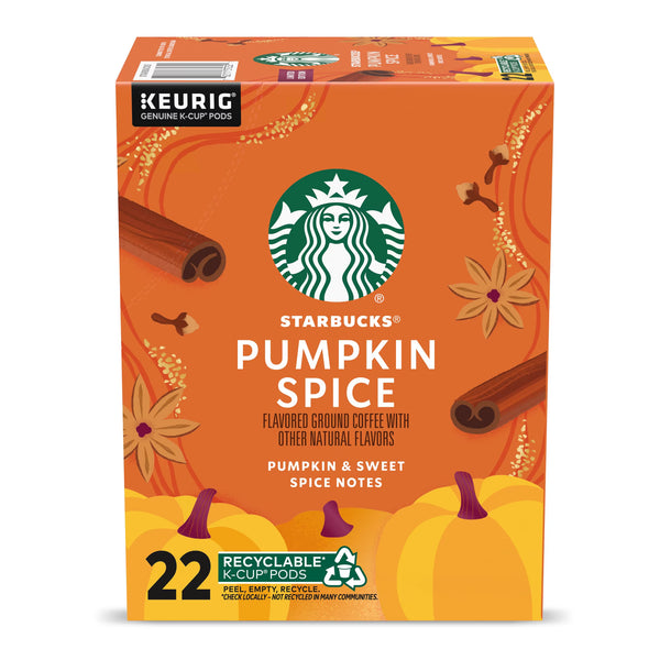 Starbucks Pumpkin Spice Naturally Flavored K-Cups Coffee Pods, 22 Count K Cups