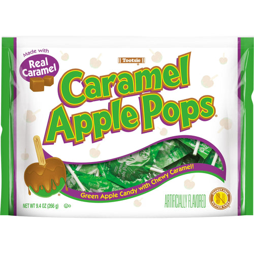 Tootsie Caramel Apple Pops, 9.4 oz. Gluten Free, Peanut Free. Contains Milk and Soy