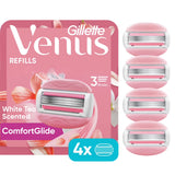 Venus Womens Razor Blade Refills, ComfortGlide 3 White Tea, 4 Count