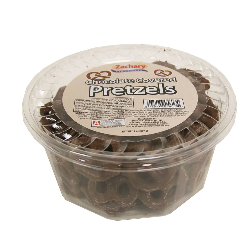 Zachary Real Milk Chocolate Covered Pretzels Snack, 14 oz. Tub