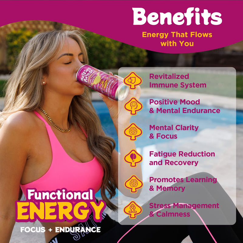 Melting Forest Mushroom Energy Drink Strawberry Lemonade 12 Pack