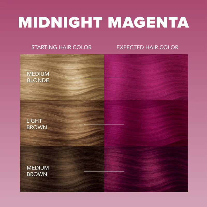 Splat Midnight Magenta Hair Dye Kit, Semi-Permanent Dark Pink Hair Color for Brunettes, Vegan