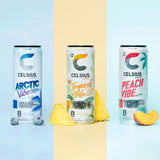 CELSIUS Sparkling Vibe Variety Pack, Functional Energy Drink 12 fl oz (Pack of 12)