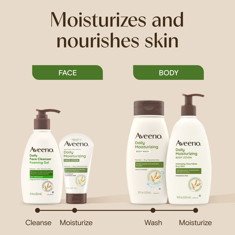 Aveeno Daily Moisturizing Face Lotion with Oat for Dry Skin, 5 fl oz