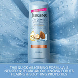 Jergens Argan Oil Weightless Wet Skin Body Lotion, Non-Greasy Moisturizer, for Dry Skin, 10 oz