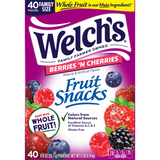 Welch's Fruit Snacks Gluten-Free Berries 'N Cherries Kids Snacks, Soft Snacks, 0.8 oz, 40 Count