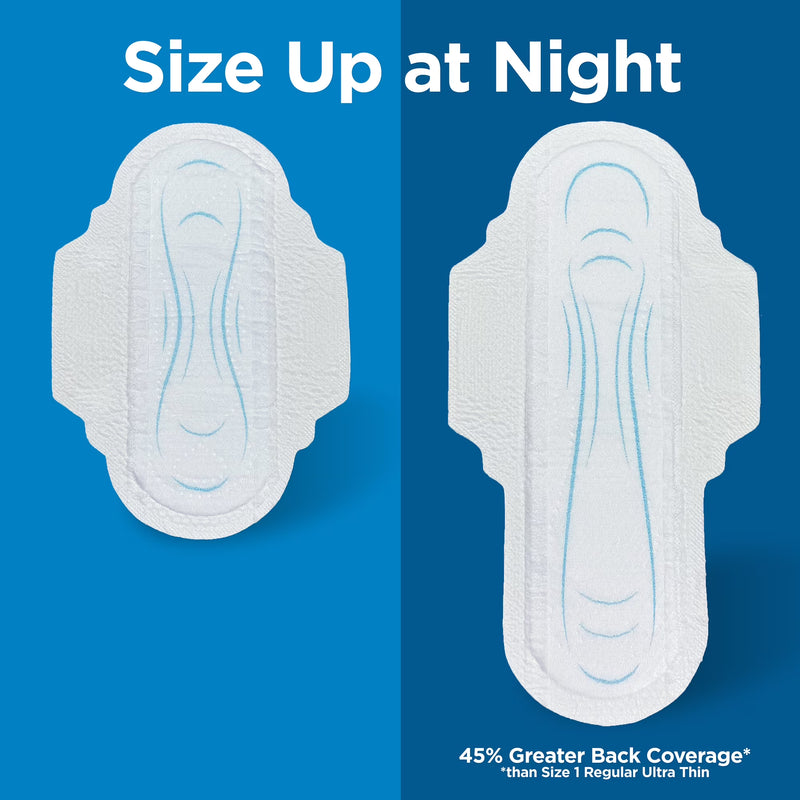 Equate Ultra Thin Pads with Flexi-Wings, Overnight Absorbency, Size 4, 14 Count