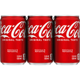 Coca-Cola Soda Pop Mini Cans, 7.5 fl oz, 6 Pack