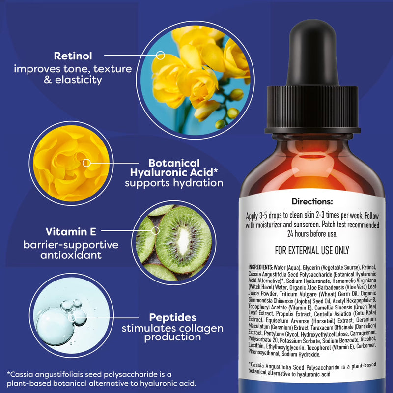 TruSkin Retinol Face Serum, Gentle Anti-Aging with Peptides & Hyaluronic Acid, 1 fl oz