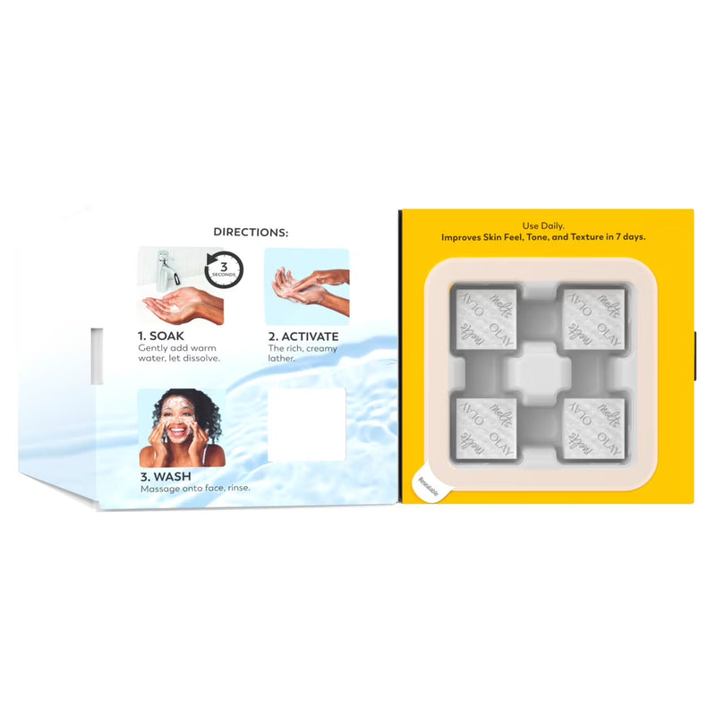 Olay Cleansing Melts + Vitamin C Face Wash, 32 count, Water-Activated Face Wash Cleans, Tones, and Refreshes Skin