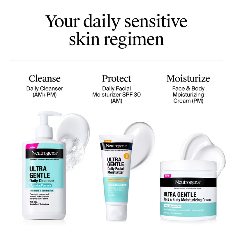 Neutrogena Ultra Gentle Foaming Facial Cleanser, Daily Face Wash, 12 fl. oz