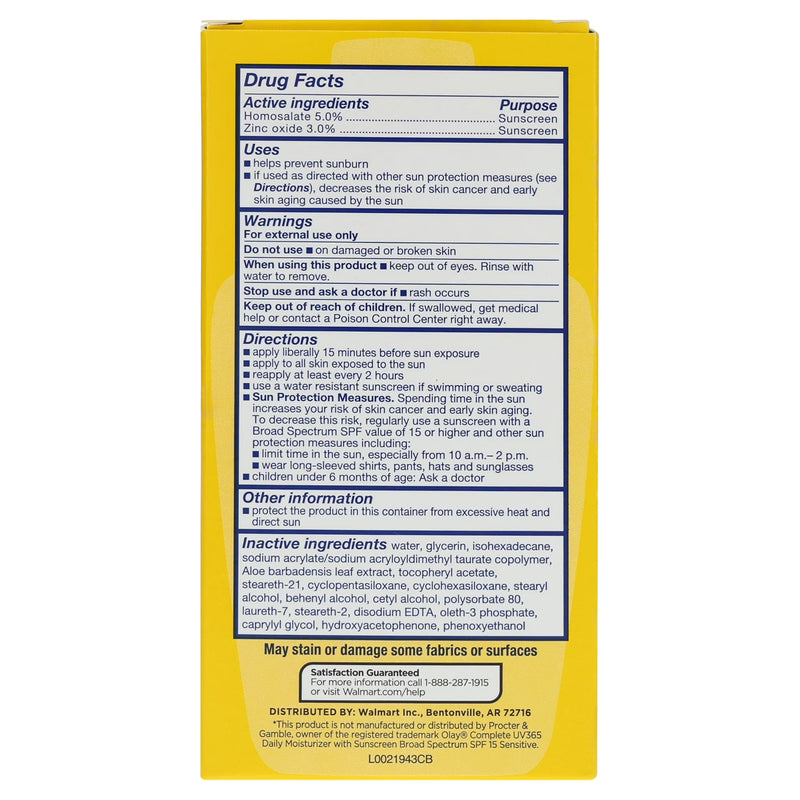 Equate All-Day Moisturizing Lotion for Sensitive Skin with Broad Spectrum SPF 15 Sunscreen, 6 fl oz