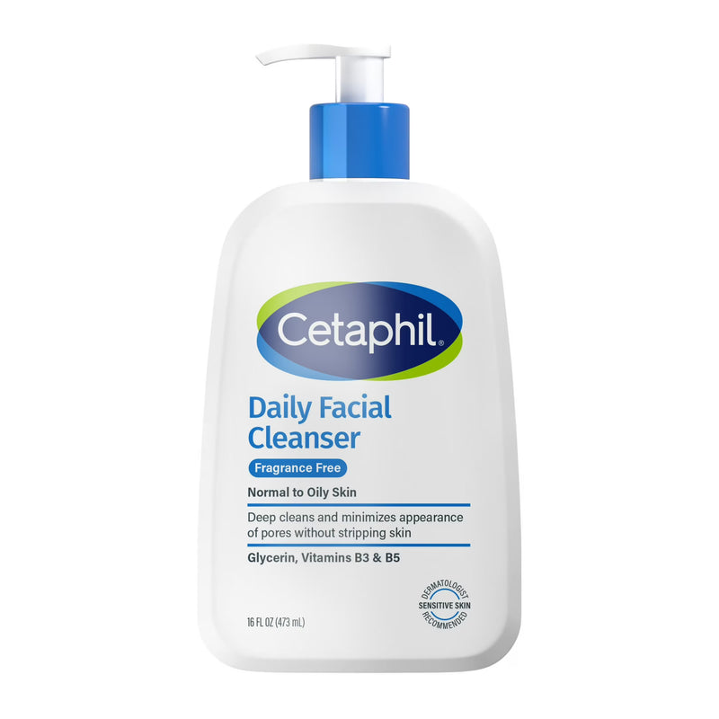 Cetaphil Daily Facial Cleanser Face Wash for Sensitive, Normal to Oily Skin, Fragrance Free, 16 oz