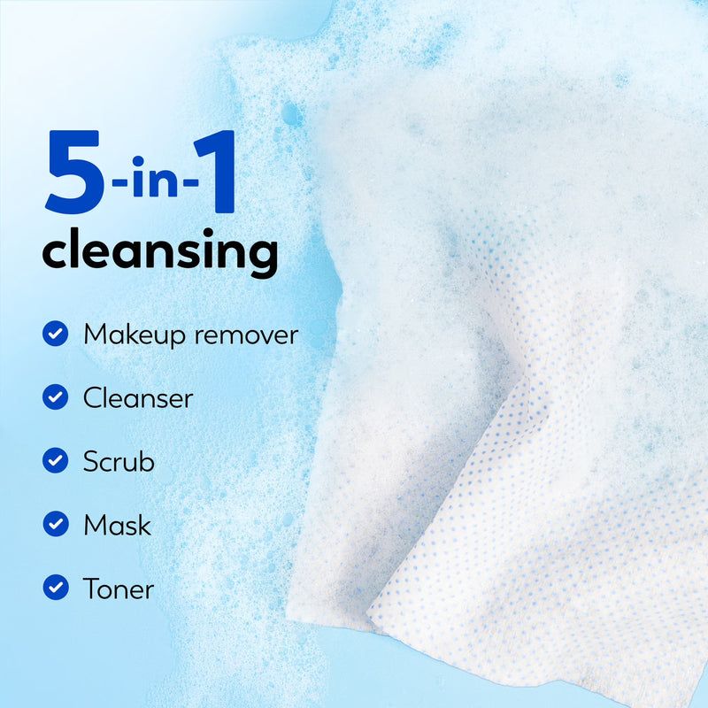 Olay Daily Facials Deeply Purifying Cleansing Cloths, Gentle Makeup Remover, Fragrance-Free, 66 Count