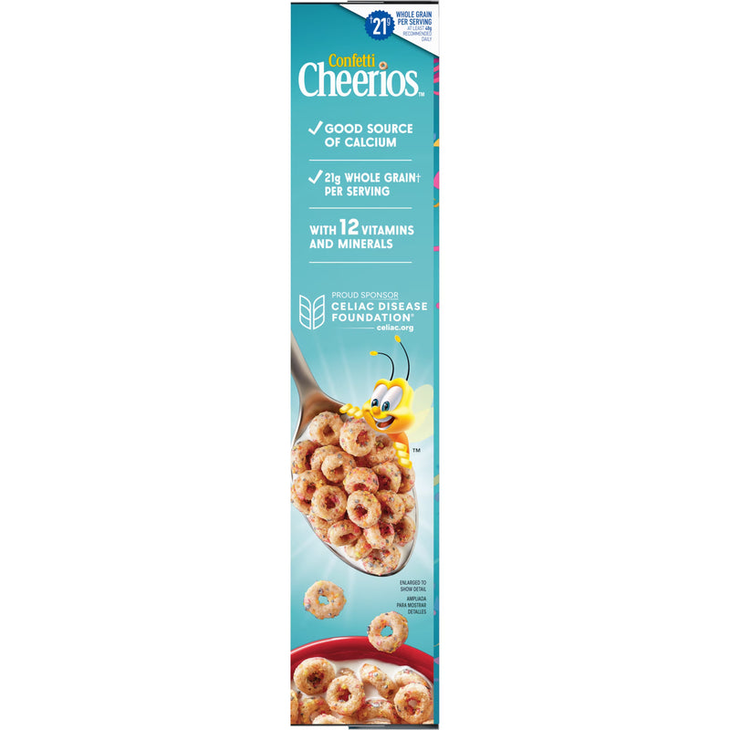 Cheerios Confetti Breakfast Cereal, Gluten Free, Made with Whole Grain, Family Size, 19 oz