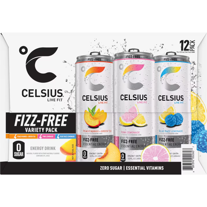 CELSIUS Fizz Free Variety Pack, Functional Energy Drink 12 fl oz (Pack of 12)