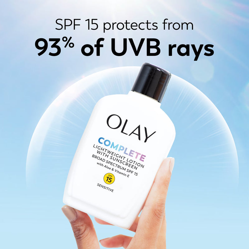 Olay Skin Care Complete Daily Face Lotion for Sensitive Skin, SPF 15 Sun Protection, 6 oz