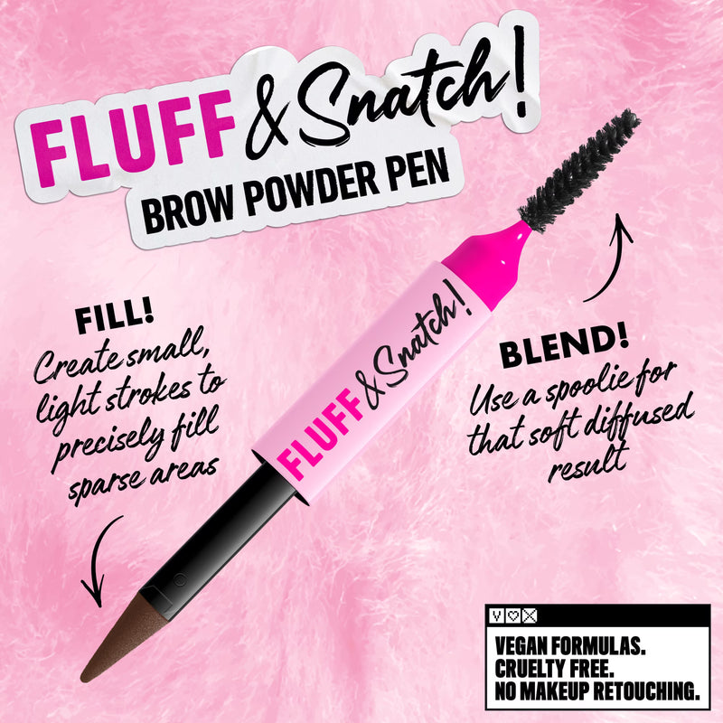 NYX Professional Makeup Fluff & Snatch Eyebrow Pencil, Eyebrow Powder Pen, Brunette, 0.04 oz