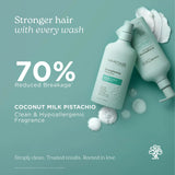 Hairitage Coconut Milk Pistachio Strengthening Shampoo for Dry Damaged Hair, 15 fl oz