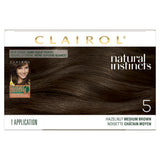Clairol Natural Instincts Demi-Permanent Hair Color Crème 5 Medium Brown, 1 Application