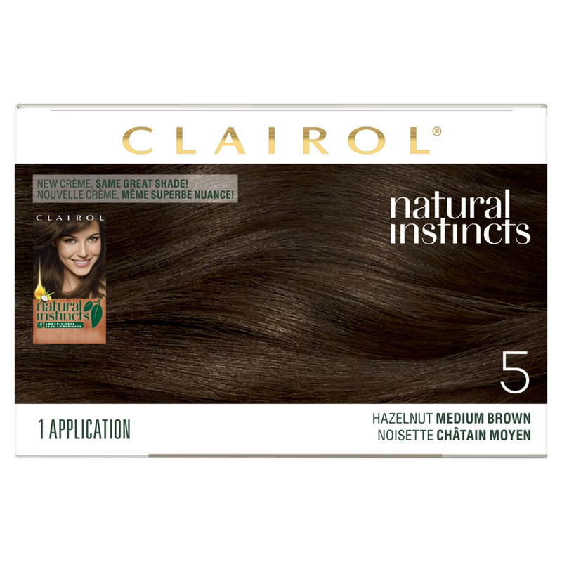 Clairol Natural Instincts Demi-Permanent Hair Color Crème 5 Medium Brown, 1 Application