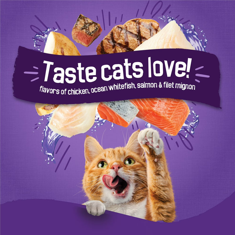 Purina Friskies Surfin and Turfin Favorites Dry Cat Food Flavors of Chicken, Whitefish, Salmon and Filet Mignon, 16 lb Bag