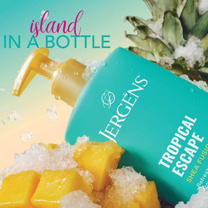 Jergens Shea Fusion Tropical Escape Scented Body Lotion with Shea Butter & Vitamin E for 24-Hour