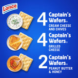 Lance Sandwich Crackers, Captain's Wafers, Variety Pack, 10 Individual Packs, 6 Sandwiches Each