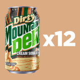 Dirty Mountain Dew Cream Soda Dew Zero Sugar Soda Pop, 12 fl oz cans, 12 pack