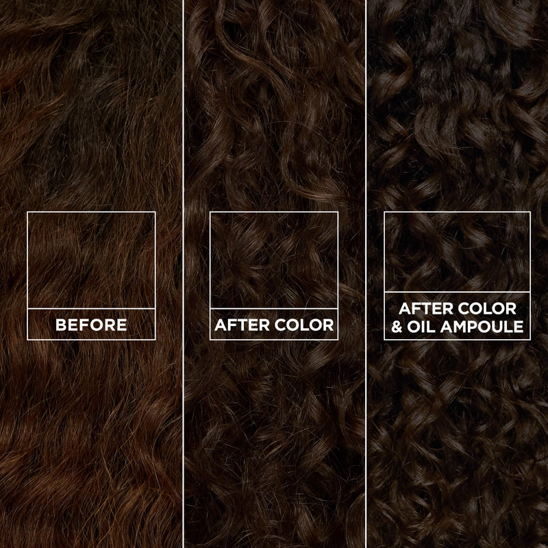 Garnier Nutrisse 0% Ammonia Glossy Curl Nourishing Permanent Hair Color Kit, CR4 Dark Brown, 1 Kit