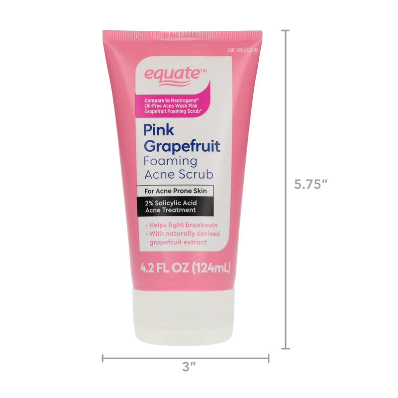 Equate Pink Grapefruit Foaming Acne Scrub, 4.2 fl oz