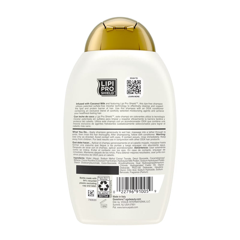 OGX Nourishing + Coconut Milk Moisturizing Hair Shampoo, 13 fl. oz