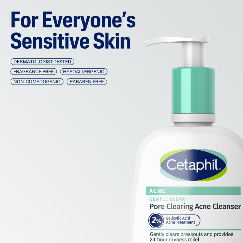Cetaphil Gentle Clear Pore Clearing Acne Cleanser for Sensitive, Acne-Prone Skin, 8 fl oz
