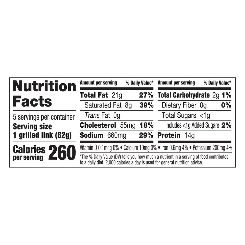 Johnsonville Brats Original Pork Bratwurst Links, 19 oz (5 Count) Refrigerated