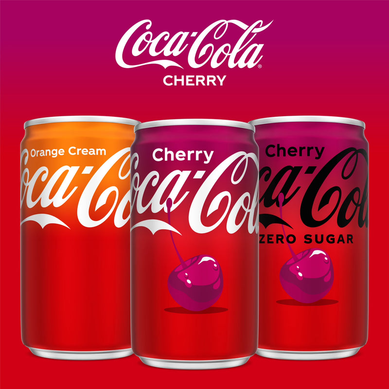 Coca-Cola Cherry Soda Pop Mini Cans, 7.5 fl oz, 6 Pack