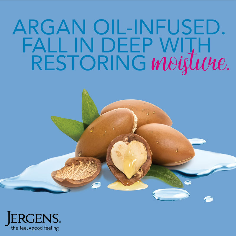Jergens Argan Oil Weightless Wet Skin Body Lotion, Non-Greasy Moisturizer, for Dry Skin, 10 oz