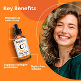TruSkin Vitamin C Facial Serum, Anti-Aging Blend for Brighter-Looking Skin with Soothing Squalane, 1 fl oz