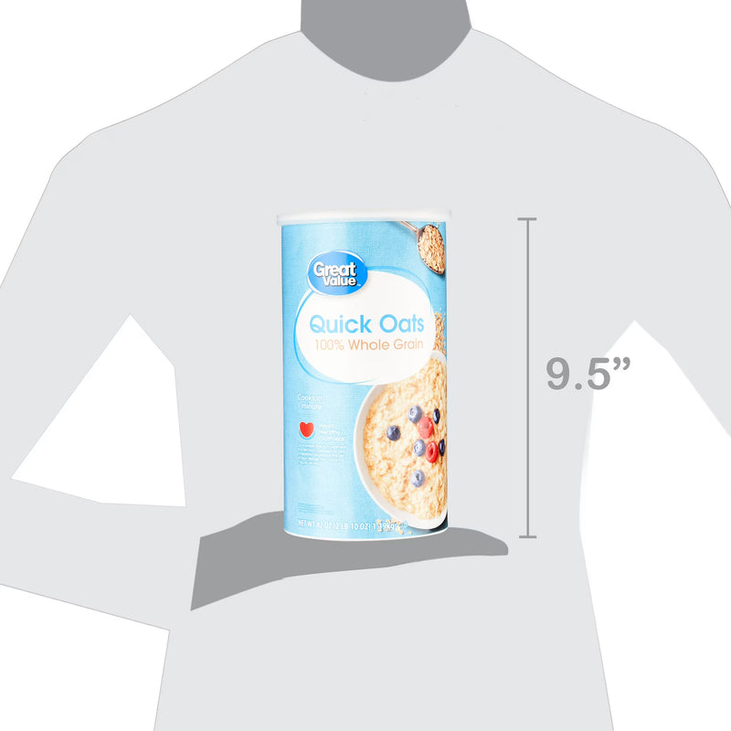 Great Value 100% Whole Grain Quick Oats, 42 oz