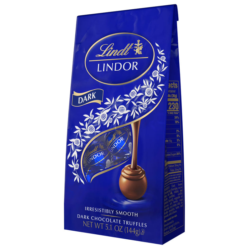 Lindt LINDOR Dark Chocolate Candy, 5.1 oz Bag