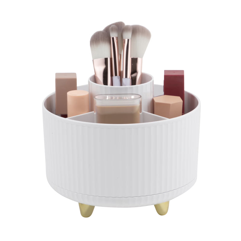 Premium Rotating Beauty Organizer with 5 Compartments for Easy Access