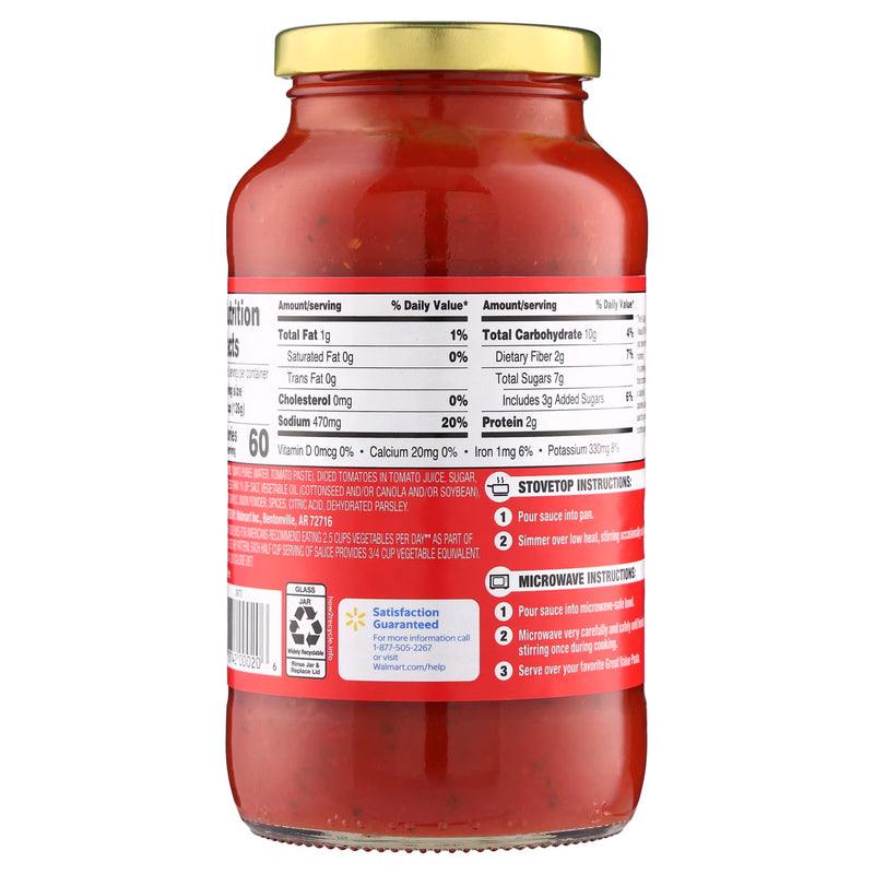 Great Value Traditional Pasta Sauce, 24 oz